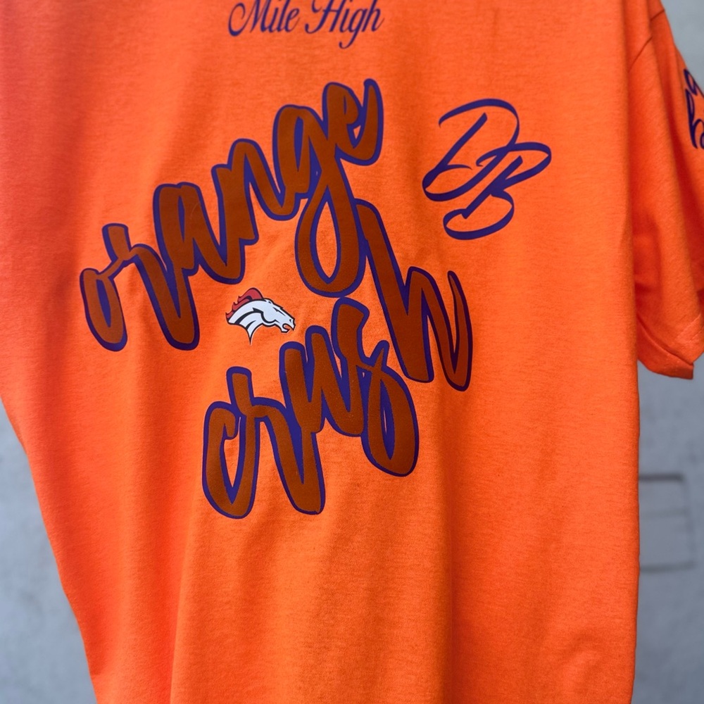 Denver Broncos Orange Crush Graphic Tee NWOT